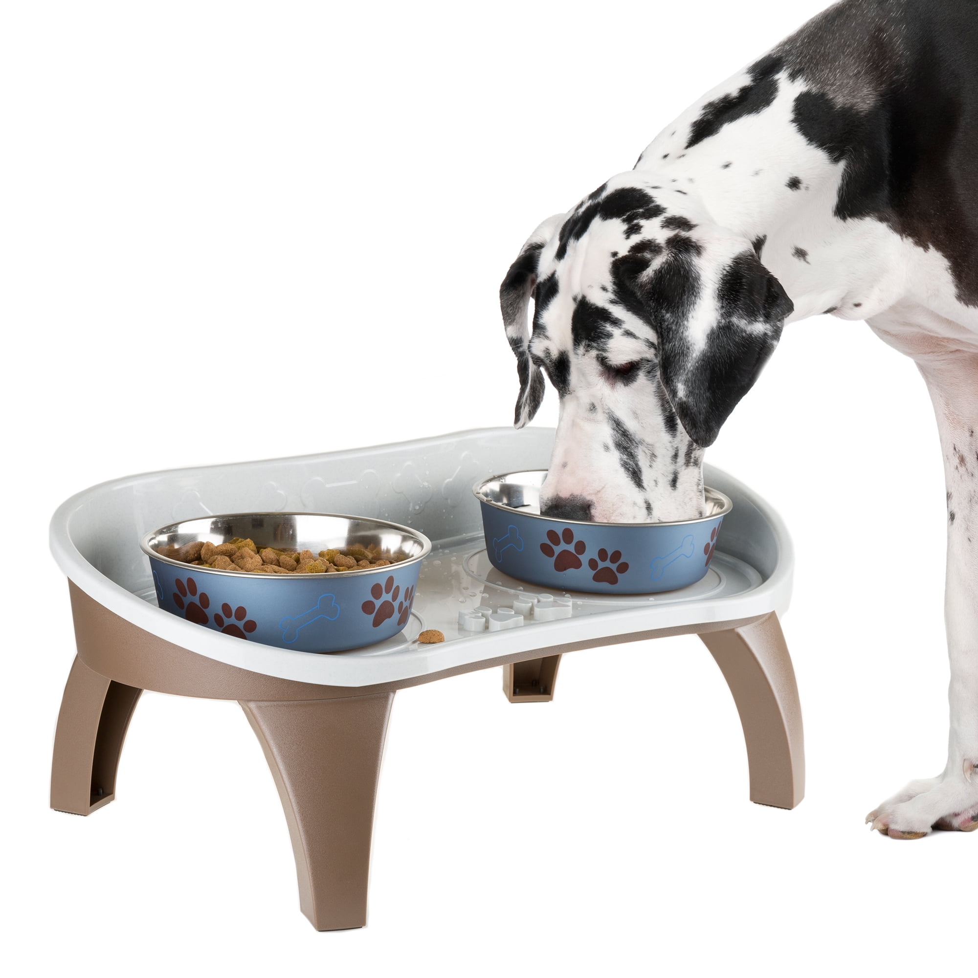 Nisorpa Elevated Dog Bowls with Storage, Raised Dog Bowl Stand Pet Food  Bowl Dog Feeding Station