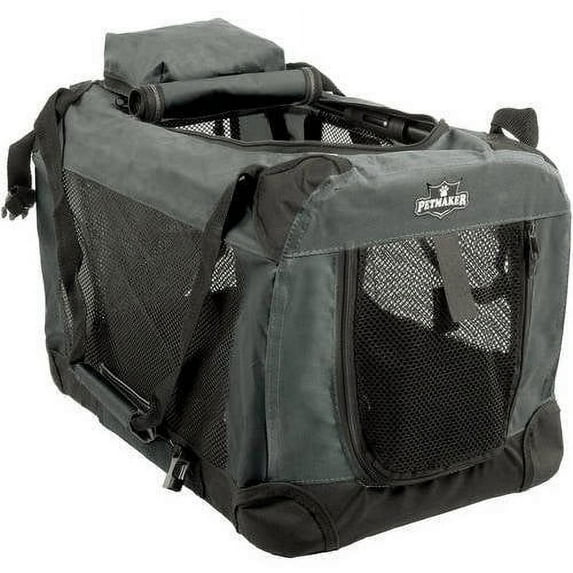 Petmaker Soft Sided Pet Crate, Gray, 24"L x 16"W x 16.5"H