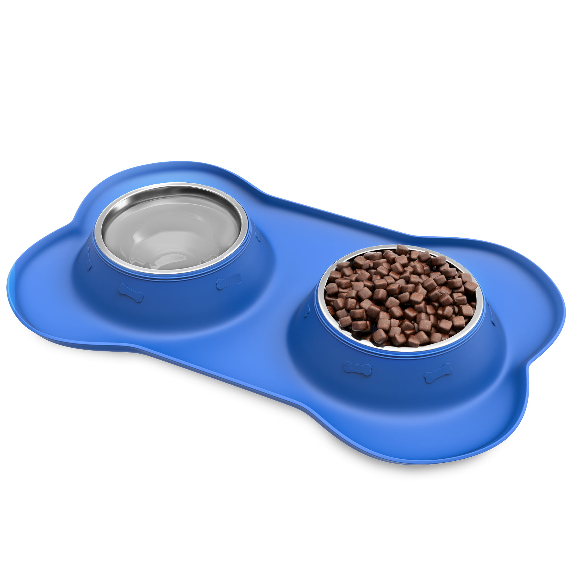 Petmaker Elevated Pet Bowls with Non Slip Stand for Dogs and Cats Blue