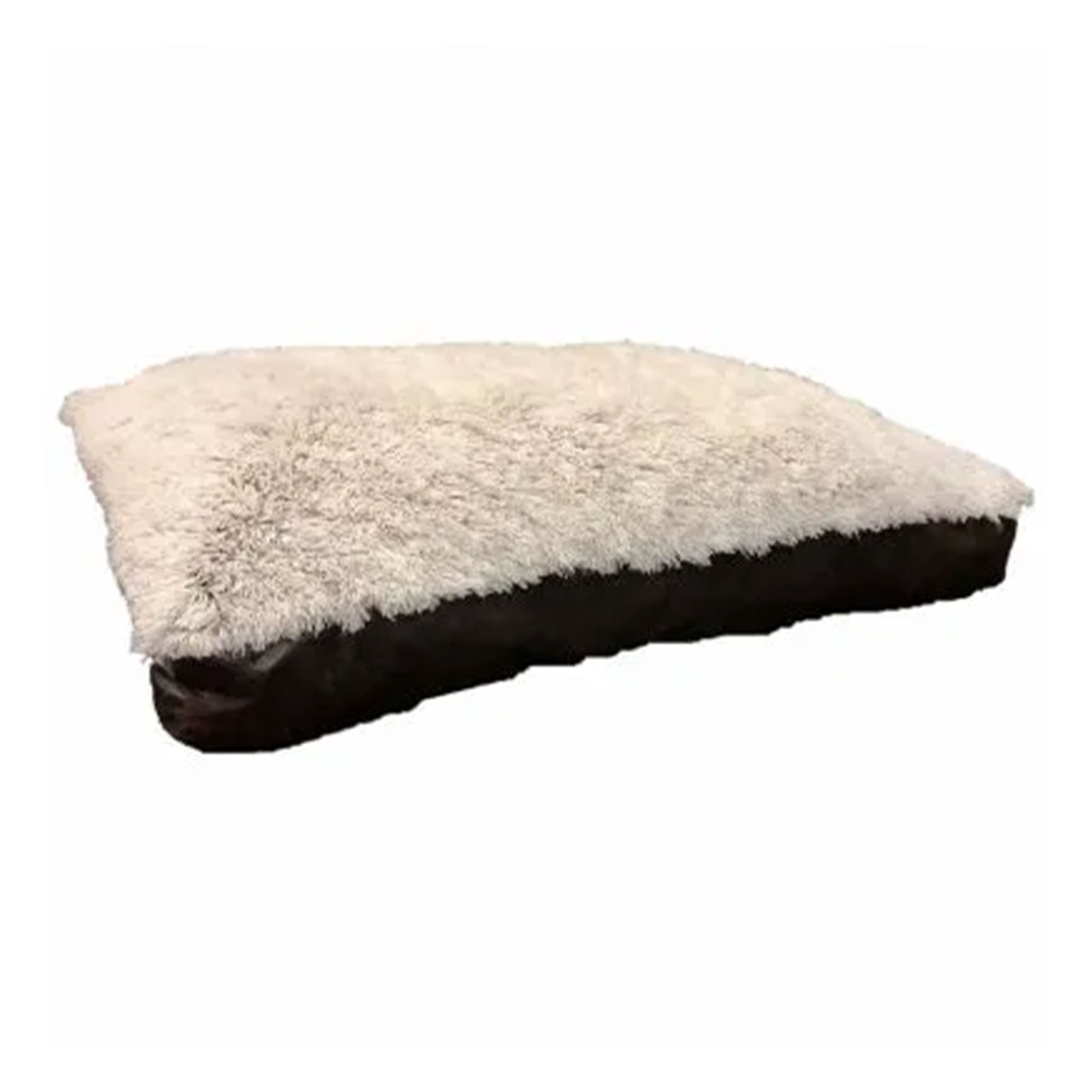 Taupe and Brown Faux Leather Bolster Dog Bed with Removable Cover