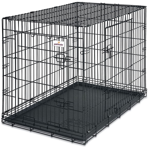Petmate 2-Door 30" Wire Pet Kennels & Crates for Dogs with Divider