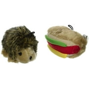 Petmate  3.5 in. Booda Zoobilee Hedgehog & Hotdog Plush Small Dog Toys