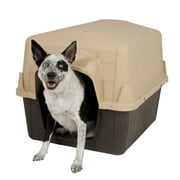 Petmate Aspen Pet Petbarn 3 Plastic Outdoor Dog House, for Medium Pets 25-50 lb, Tan