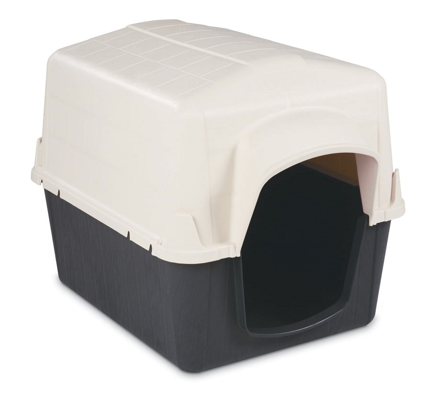 Small Tan and Black Insulated Plastic Dog House