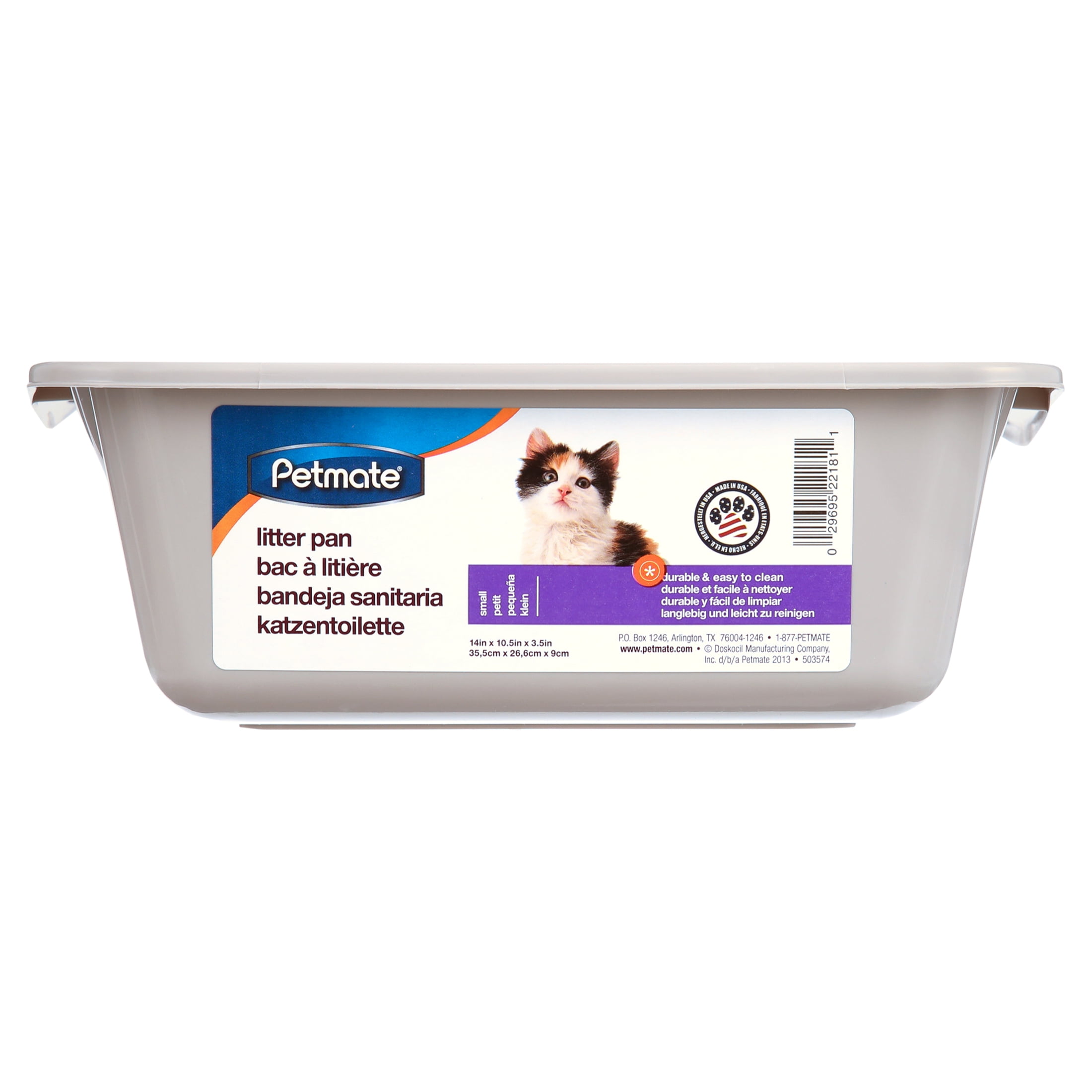 Petmate Basic Cat Litter Pan Mouse Blue/Gray Assorted, SM