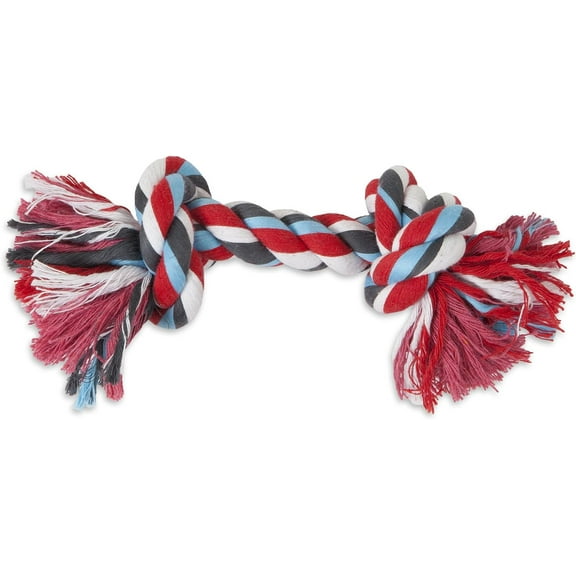 Petmate Booda 2-Knot Rope Bone and Tug Dog Chew Toy, Extra-Large XL 14.5", Pack of 1, Multicolor
