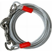 Petmate Booda Super Pet Tie-out Cable for Large Dogs, Steel Wire with Vinyl Coating, 20', Silver and Red