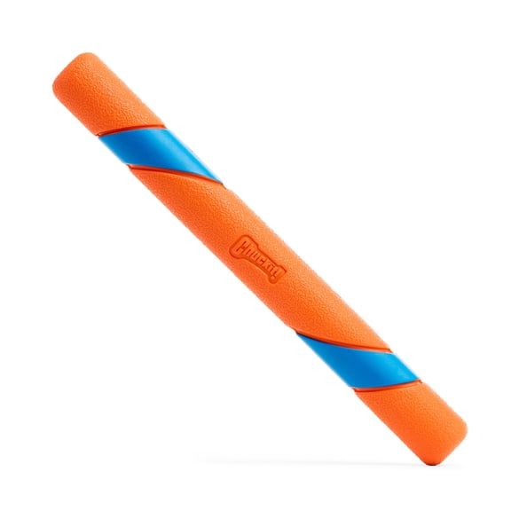 Chuckit! Ultra Fetch Stick Durable Rubber Interactive Outdoor Fetch Dog Toy, 12" for Dogs 10 to 120+ lb All Breeds, Orange and Blue, Pack of 1