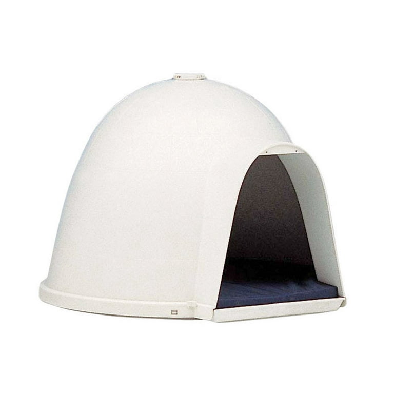 Petmate Igloo Dog House, Off White/Black, Medium, 47L X 39W