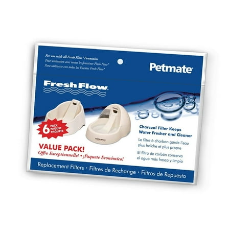 Petmate Fresh Flow Replacement Charcoal Filte 6pk