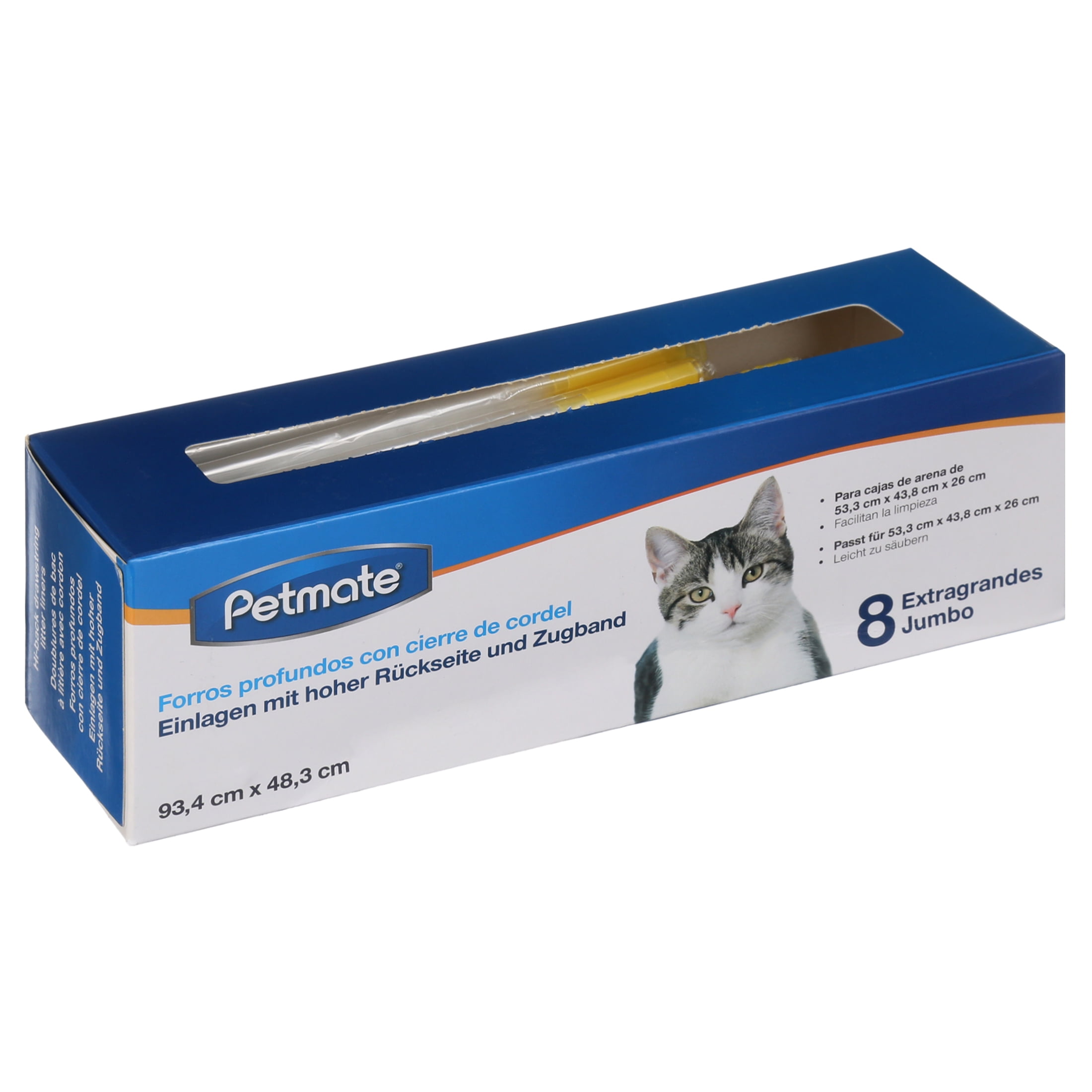 Petmate HiBack Drawstring Cat Litter Liners, Jumbo, 8 Count