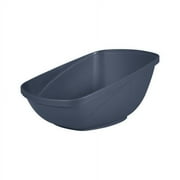 Petmate Hi-Back Open Top High Sided Cat Litter Box 23 Plastic Cat Litter Pan, Jumbo - XL, Blue