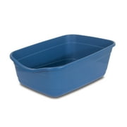 Petmate High Capacity Open Top Cat Litter Box Cat Litter Pan for Large Cats, Giant, Blue