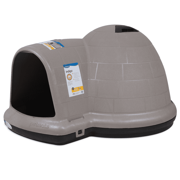 Petmate Indigo Doghouse Outdoor Durable Plastic Igloo Dog House , 51.5"L Extra-Large XL for Dogs 90 to 125 lb