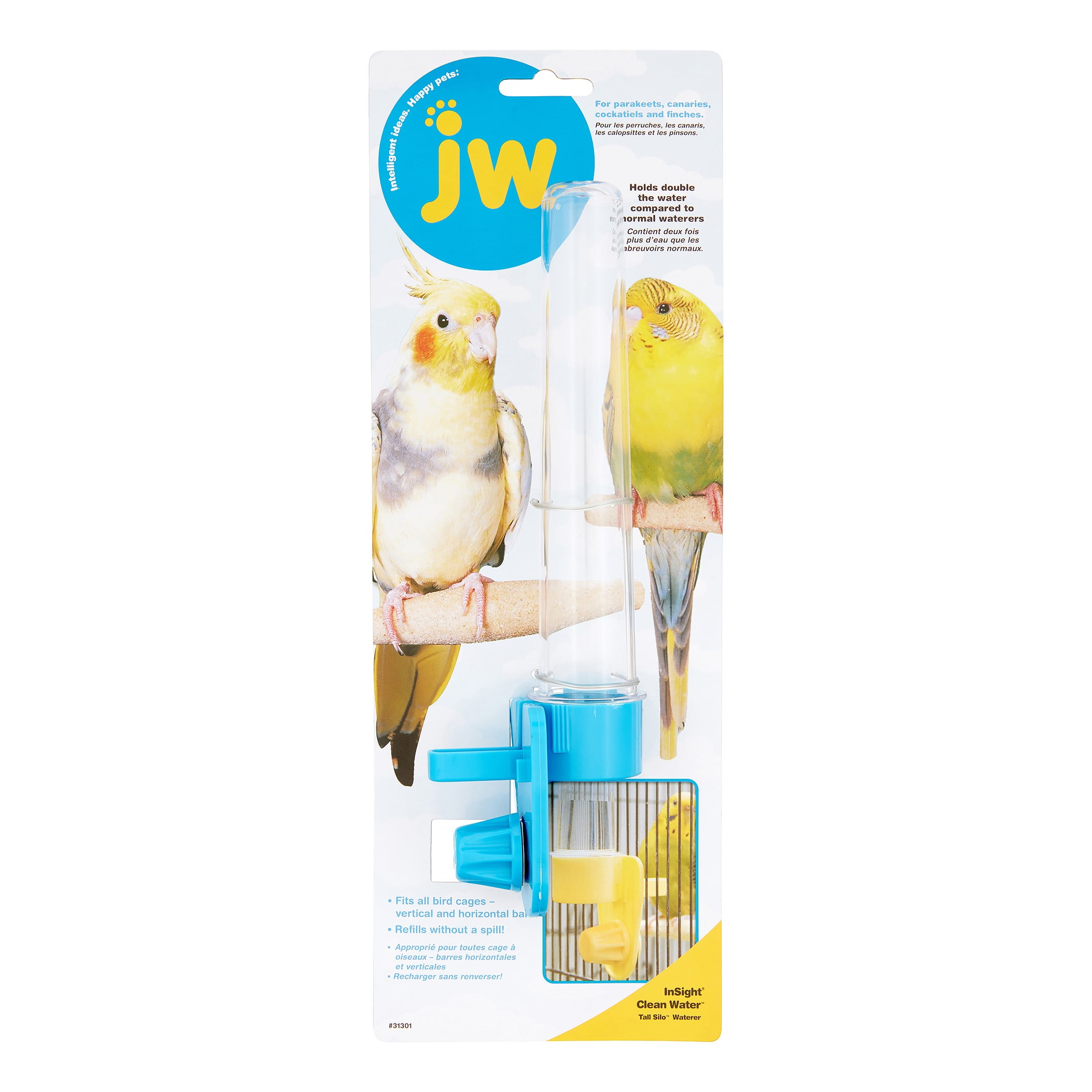 JW PET Petmate JW Clean Water Silo Waterer Bird Waterer, Large