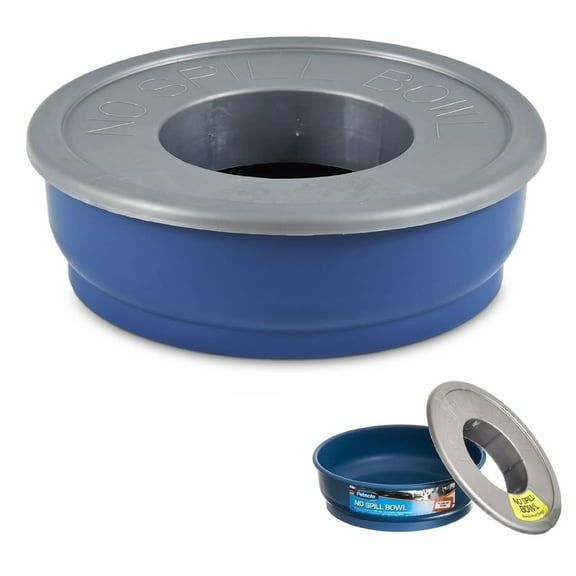 Petmate No Spill Durable Pet Bowl for Water and Food, for Dogs and Cats, 48 oz, Blue