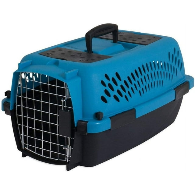 Petmate Pet Porter 19" Travel Fashion Dog Kennel Portable Small Pet Carrier for Dogs Upto 10 lb, Blue