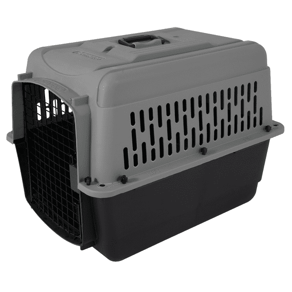 Petmate Pet Porter Traditional Travel Dog Kennel Portable Plastic Carrier, Small to Medium 28" for Dogs 20-30 lb, Gray