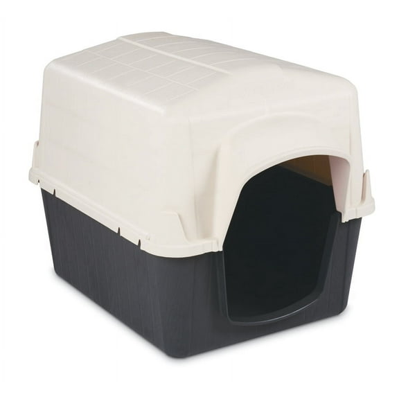 Petmate PetBarn 3 Plastic Outdoor Dog House, Barn Style Durable Small 21" H, for Pets 15 to 25 lbs, White
