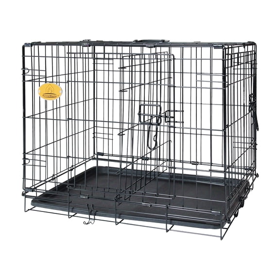 Petmate Precision Pet ProValu 2-Door Wire Dog Training Crate 24 x 17 x 19 In Black FKC241719 - Pack of 4