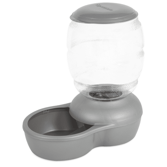 Petmate Replendish Feeder With Microban Pearl Silver Gray 5 Lb.
