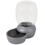 Petmate Replendish Gravity Pet Waterer with Microban for Cats and Dogs, 0.5 Gallon, Gray