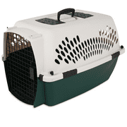 Petmate Ruffmaxx 26" Portable Dog Kennel Plastoc Pet Carrier for Dogs 20 to 25 lb, Tan/Green