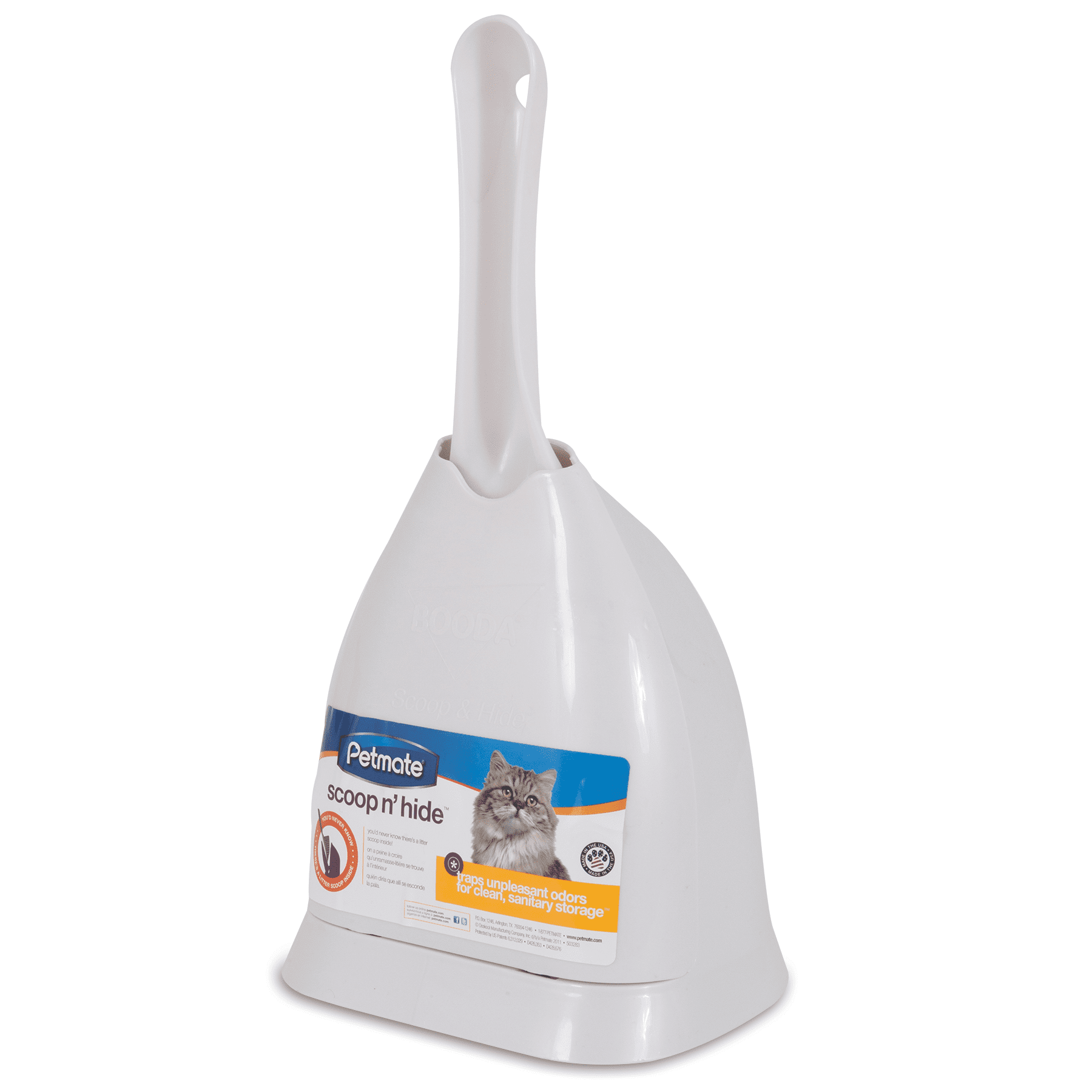 Petmate Scoop 'N' Hide Cat Litter Scoop with Discreet Litter Scoop Holder, White