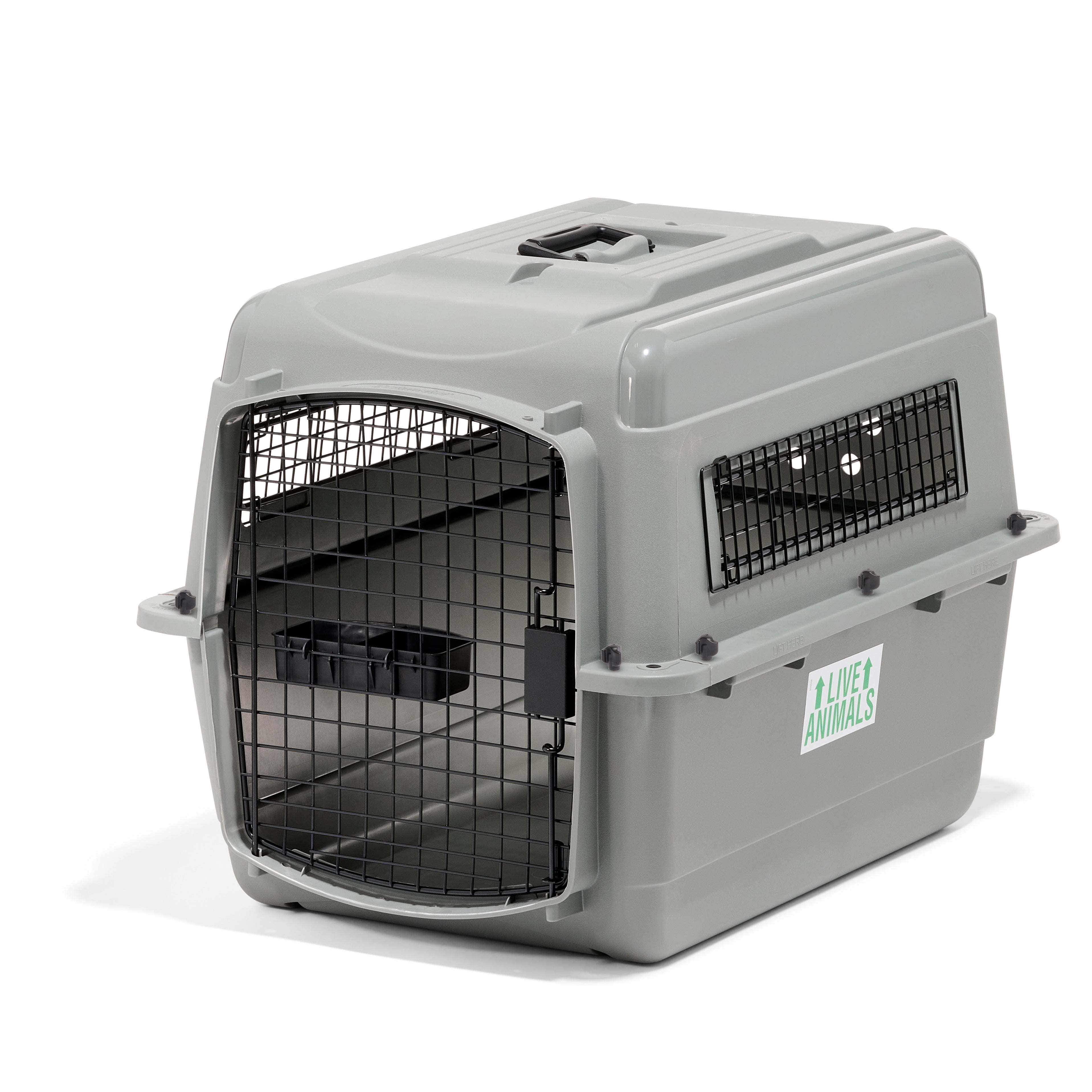 Gray Heavy-Duty Plastic Airline Approved Pet Carrier