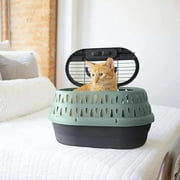 Petmate Two Door Top Load Cat Kennel Pet Carrier, Small 19" for Pets up to 10 lb, Green