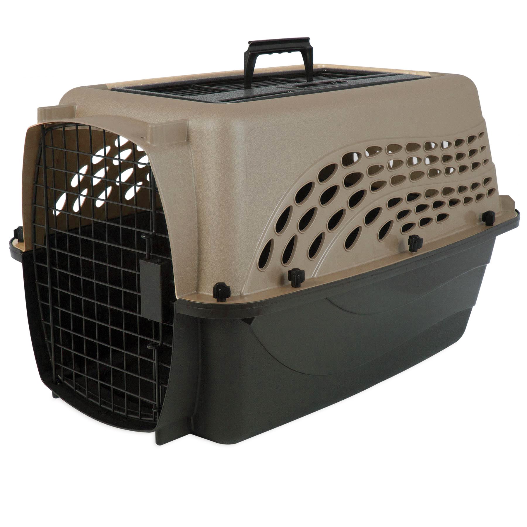 Petmate Two Door Top Load Pet Carrier, Medium, Pearl Tan, Up to 15 lbs photo 1