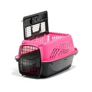 Petmate Two Door Top Load Plastic Travel Dog Kennel Pet Carrier for Dogs and Cats, Small 19" for Pets Up To 10 lb, Pink