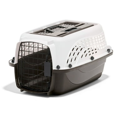 Petmate Two Door Top Load Plastic Travel Dog Kennel Pet Carriers for Dogs and Cats, Small 19" for Dogs Up To 10 lb, White