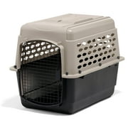 Petmate Vari Medium Plastic Portable Dog Kennel Airline Friendly Pet Carrier, 32 for Pets 30-50 lb, Taupe/Black