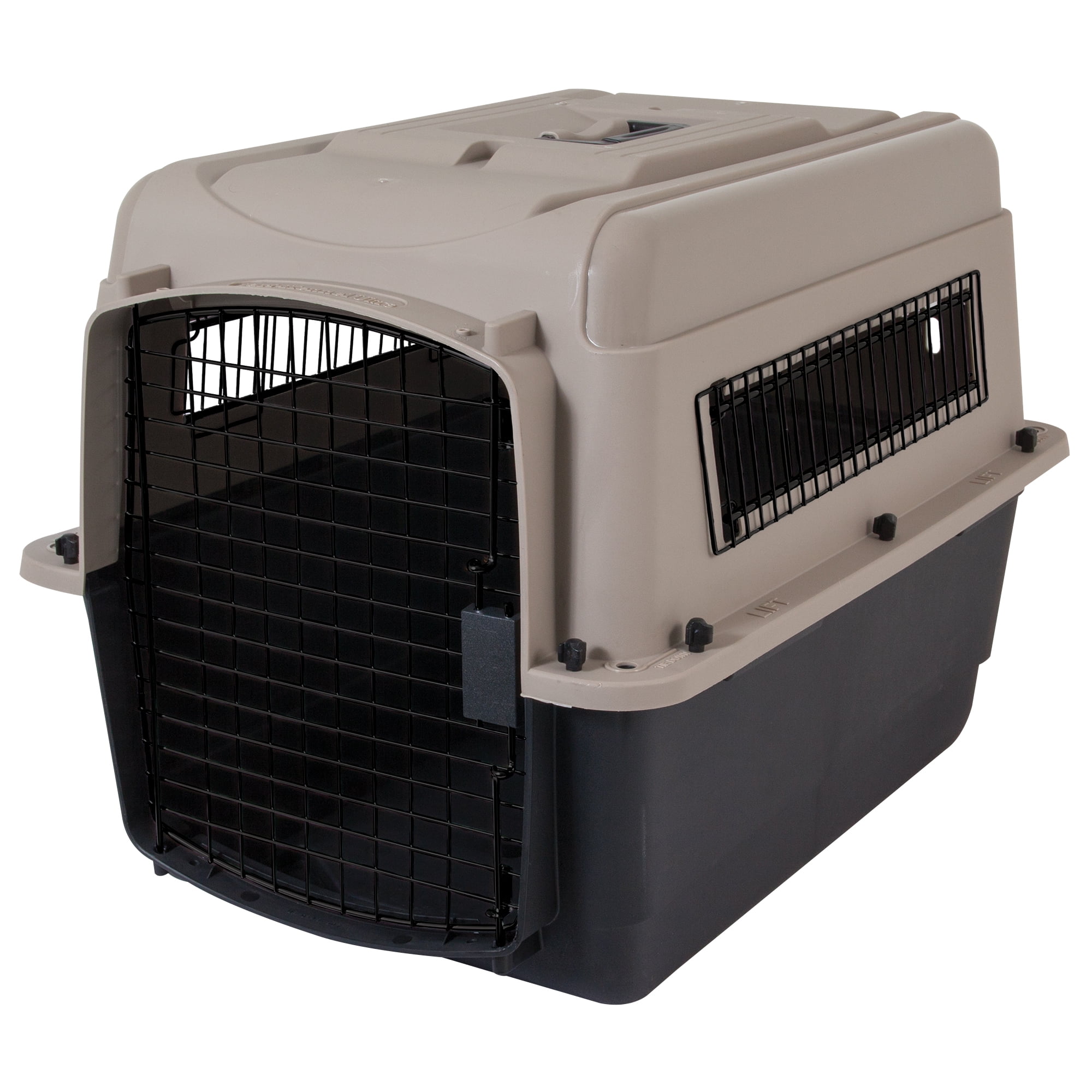 Taupe and Black 28" Airline Approved Plastic Pet Carrier