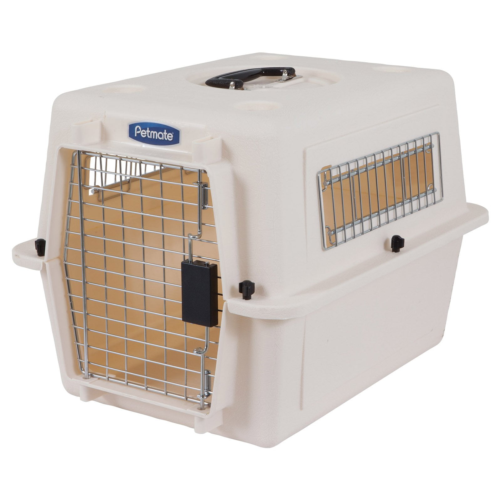 Petmate Vari Fashion Single-Door Plastic Dog Kennel, Pet Carrier, Brown,  Large, 40 inches