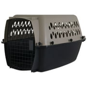 Petmate® Vari Plastic Travel Dog Kennel 24" Small Crate for Pets 10-20 lbs, Taupe/Black