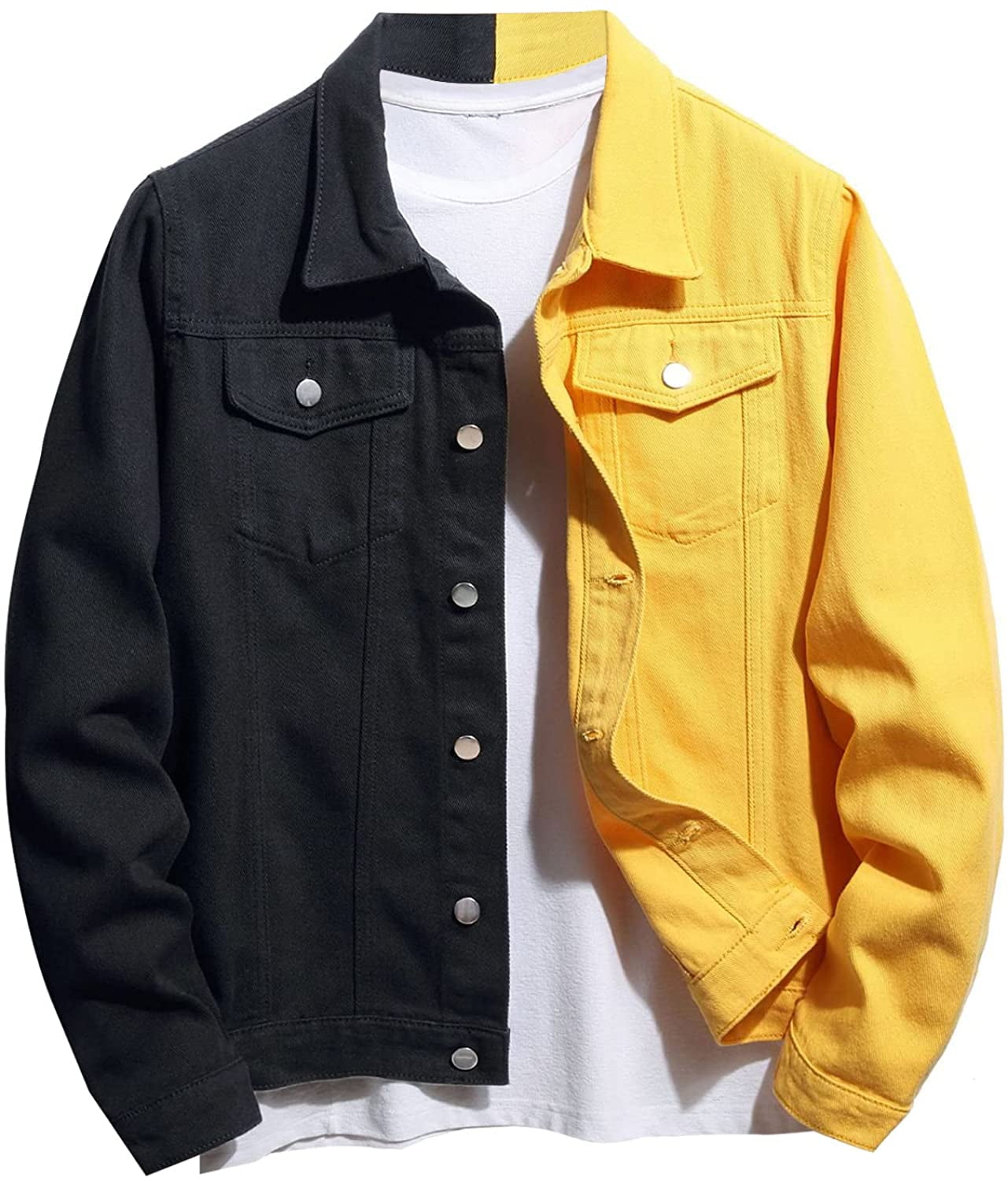 Men Yellow Denim Jacket-totobed.com.vn