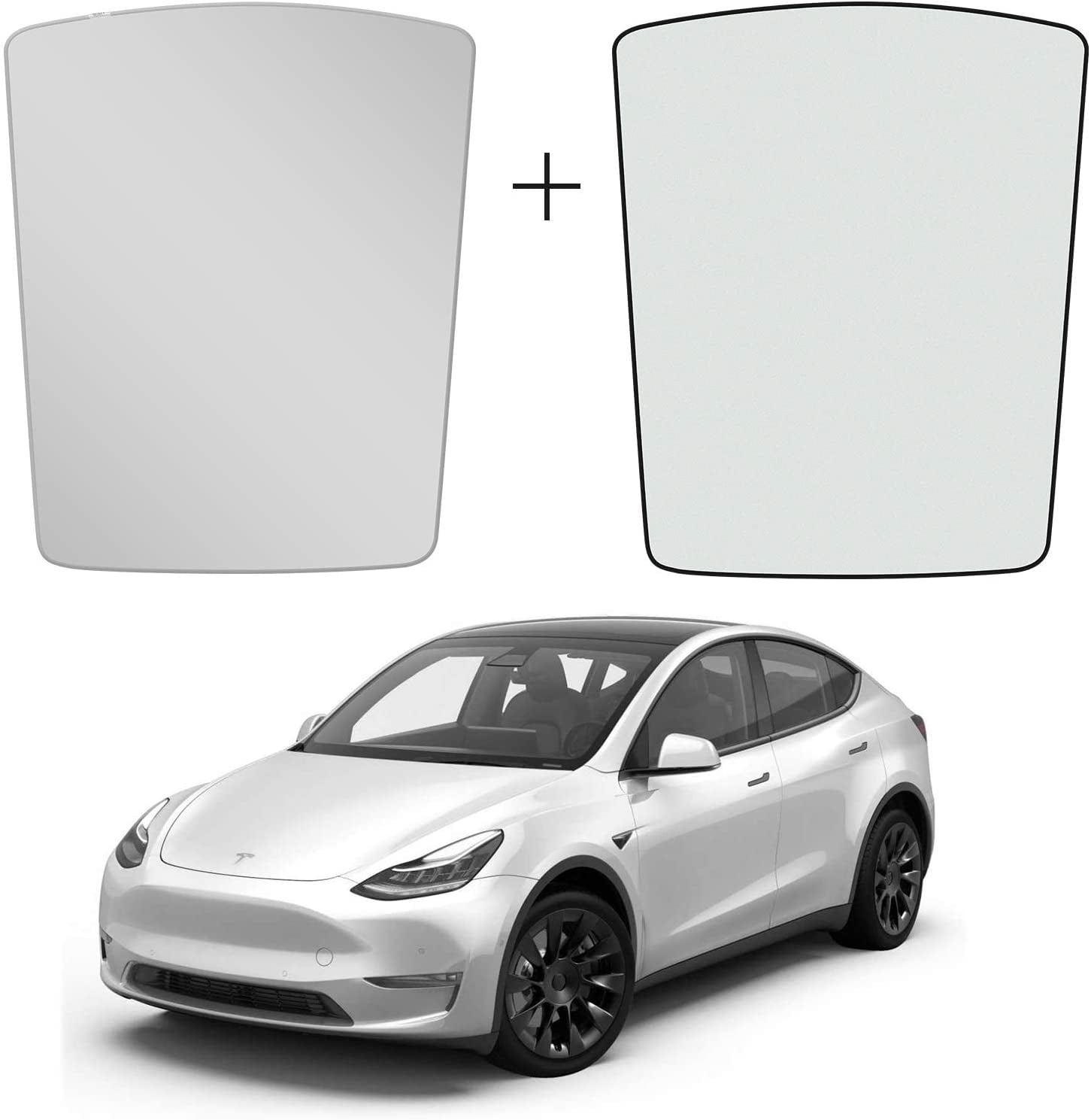 Petmoko Tesla Model Y Glass Roof Sunshade with UV/Heat Insulation Cover Set  of 2 2020 2021 2022(Won't Sag)