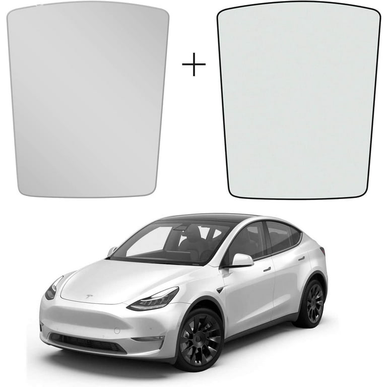 Petmoko Tesla Model Y Glass Roof Sunshade with UV/Heat Insulation Cover Set  of 2 2020 2021 2022(Won't Sag) 