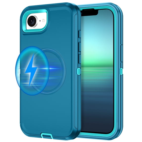 Petocase Case For iPhone 16e (2025) / iPhone 17e (2026) Case,Magnetic Heavy Duty Shockproof Dust/Drop Poof 3 Layers Protection Rugged Compatible with MagSafe Phone Case 6.1 inch,Green