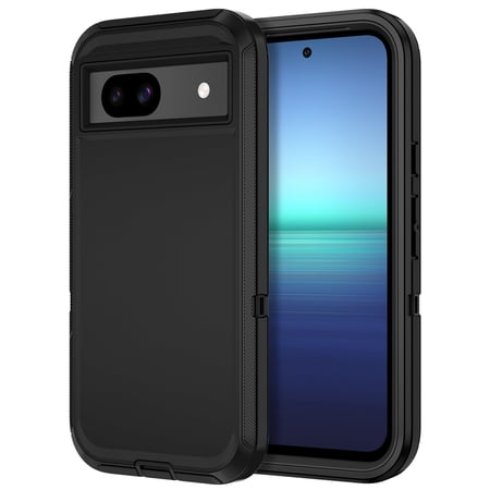 Petocase For Google Pixel 8 Case Shockproof Dust/Drop Proof 3-Layer Protection [Without Screen Protector] Rugged Heavy Duty Durable Cover Case,Black