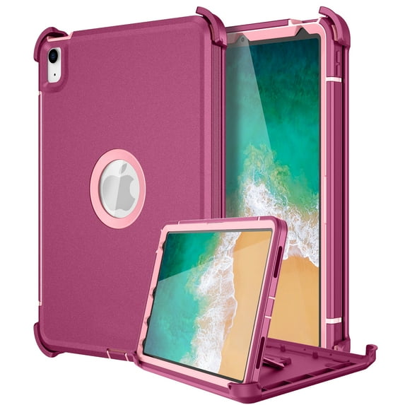 Petocase For iPad Air 11 Inch Case M2(2024),iPad Air 6th/5th/4th Gen Case (2024/2022/2020), Foldable Stand Heavy Duty Shockproof Protective iPad Case,Purple/Pink