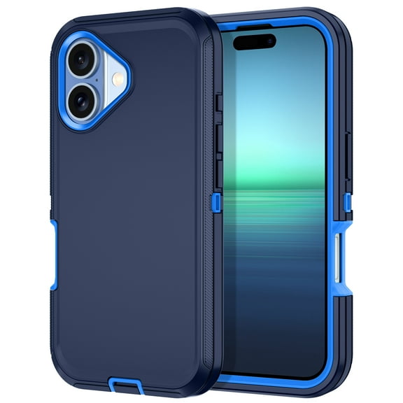 Petocase For iPhone 17 Case,Shockproof Rugged Protection Heavy Duty Dust/Drop Proof 3-Layer Cover Case for iPhone 17 6.3'' 2025,Navy Blue
