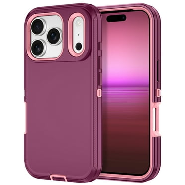 Petocase For iPhone 17 Pro Case,Shockproof Rugged Protection Heavy Duty Dust/Drop Proof 3-Layer Cover Case for iPhone 17 Pro 6.3'' 2025,Red Purple