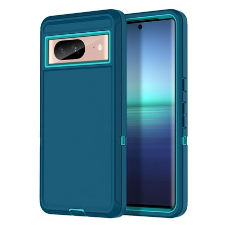 Petocase for Google Pixel 8 Case Shockproof Dust/Drop Proof 3-Layer Full Body Protection [Without Screen Protector] Rugged Heavy Duty Durable Cover Case,Turquoise