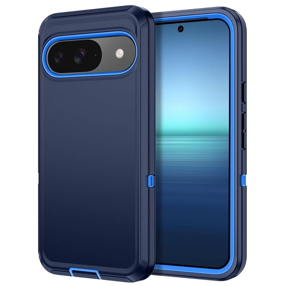 Petocase for Google Pixel 9 Case,Google Pixel 9 Pro Case Shockproof Dust/Drop Proof 3-Layer Protection [Without Screen Protector] Rugged Heavy Duty Cover Case for Pixel 9/9 Pro,Navy Blue