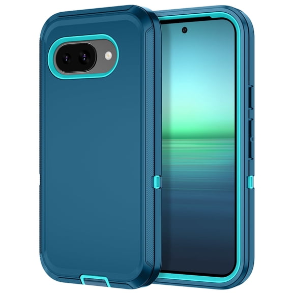 Petocase for Google Pixel 9A Case,Shockproof Dust/Drop Proof 3-Layer Protection [Without Screen Protector] Rugged Heavy Duty Cover Case for Google Pixel 9A,Turquoise