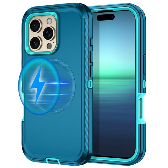 Petocase Magnetic For iPhone 16 Pro Case,Compatible with MagSafe Military-Grade Drop Protection Shockproof Protective Bumper Phone Cover for iPhone 16 Pro,Green