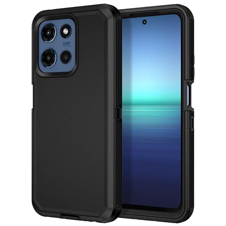 Petocase for Motorola Moto G 5G 2025 Case,Shockproof Dust/Drop Proof 3-Layer Protection [Without Screen Protector] Rugged Heavy Duty Cover Case for Motorola Moto G 5G 2025,Black
